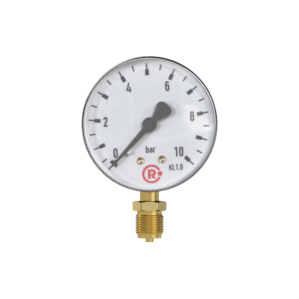 Standardmanometer, Kunststoffgeh., G 1/2 unten, -1/0,0 bar, Ø 80