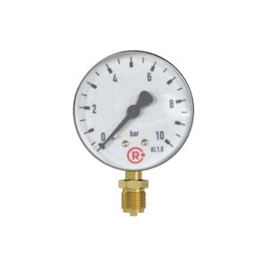 Standardmanometer, Kunststoffgeh., G 1/2 unten, -1/0,0 bar, Ø 80