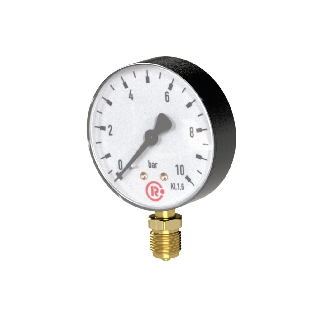 Standardmanometer, Kunststoffgeh., G 1/2 unten, -1/0,0 bar, Ø 80