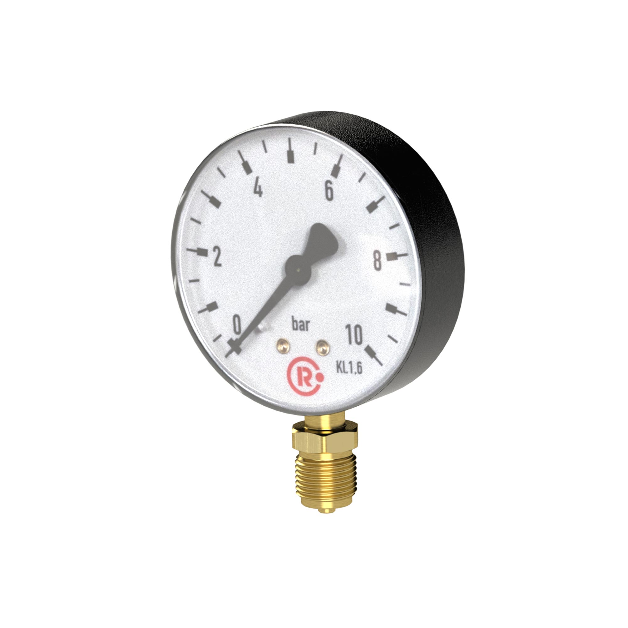 Standardmanometer, Kunststoffgeh., G 1/2 unten, -1/0,0 bar, Ø 80