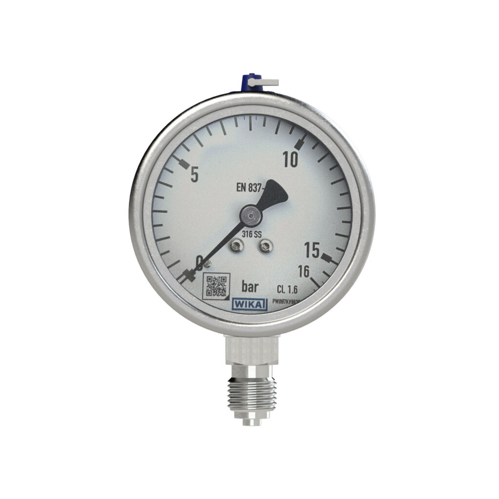 Manometer, CrNi-Stahl, G 1/4 radial unten, -1 / 0,0 bar, Ø 63