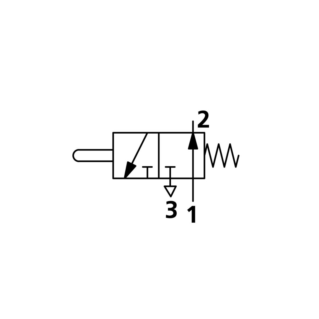3/2-Wege-Miniaturventil, mechanisch, Stößel, NO, 4 mm seitlich