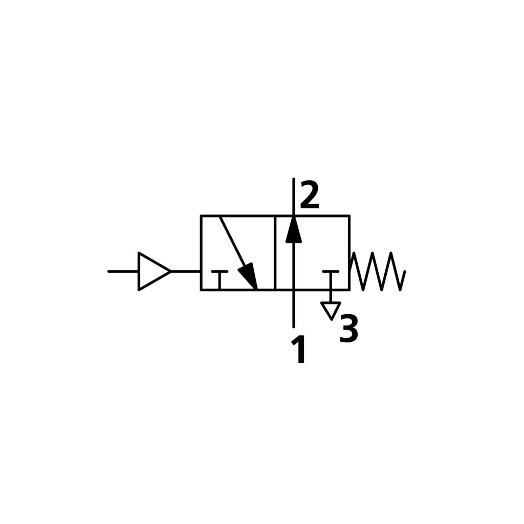 3/2-Wegeventil, pneumatisch, monostabil, Anschluss G 1/8, NO