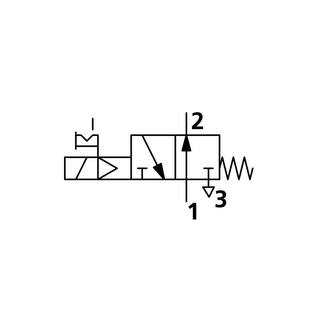 3/2-Wegeventil, elektropneumat., monostabil, G 1/8, NO, 24 V DC