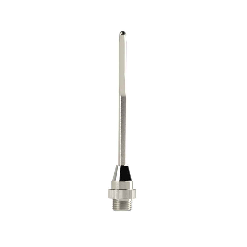 Verlängerungsdüse, Bohrung 3,0 mm, MS vern., 100 mm lang gebogen