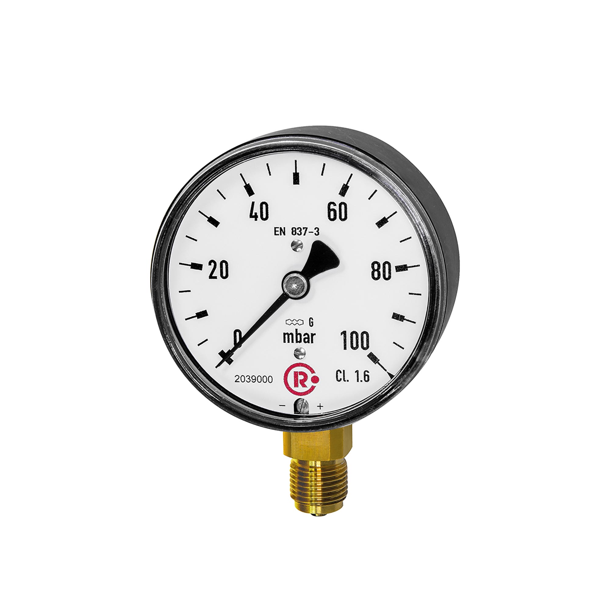 Kapselfedermanometer, G 1/4 radial unten, -160 / 0 mbar, Ø 63