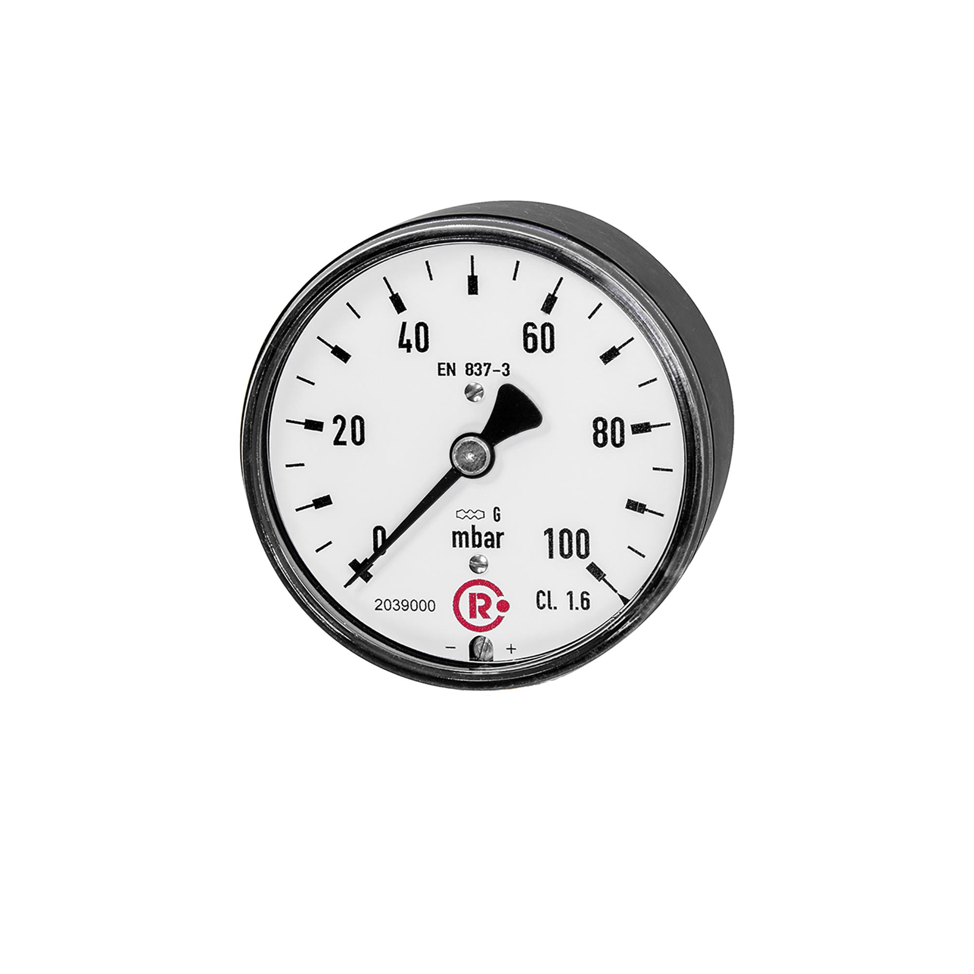 Kapselfedermanometer, G 1/4 hinten zentrisch, 0 - 40 mbar, Ø 63