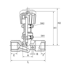 Nadelventil, Messing vernickelt, IG/IG, Rp 1/8, DN 4