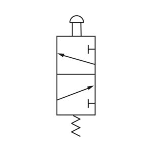 3/2-Wegeventil, manuell »M3«, Druckknopf, NC, monost., G1/8, schw