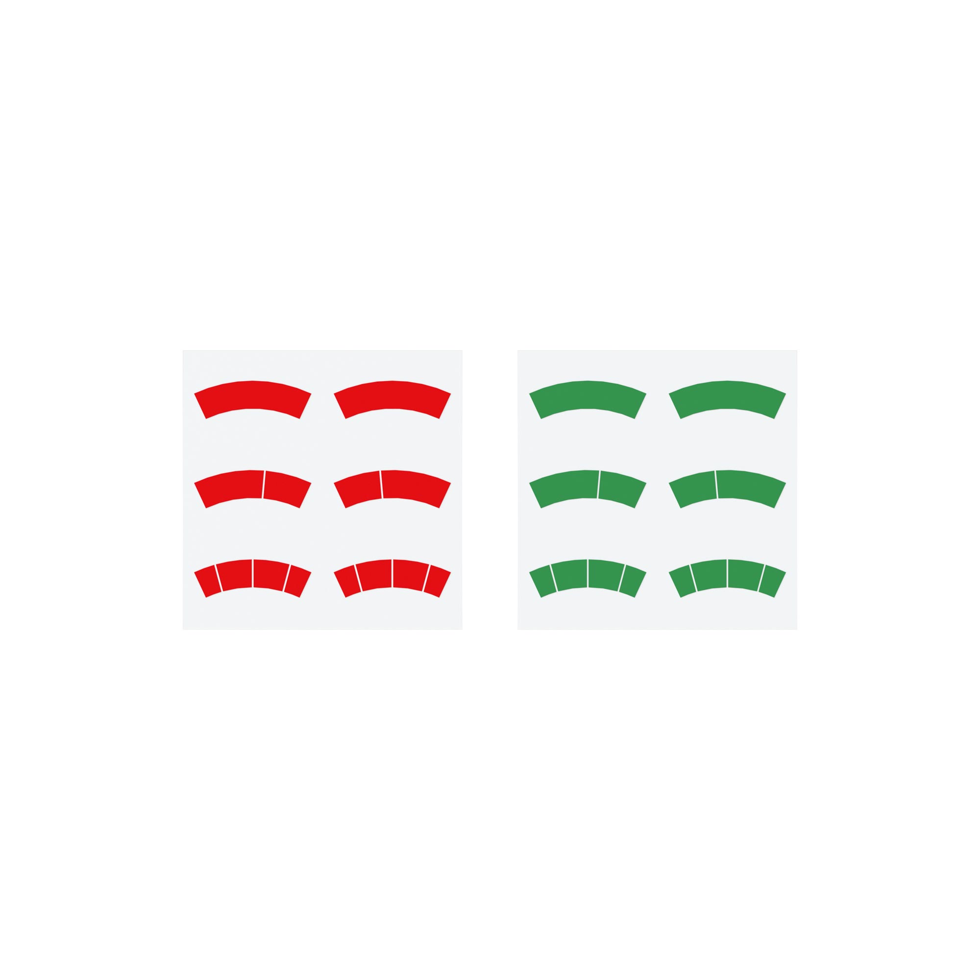 Aufkleber-Set, rote und grüne Kreisbögen, Ø-63, für Manometer