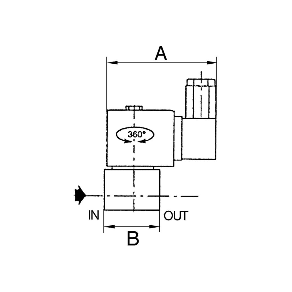 3/2-Wege-MV.,MS,NC,direktg. 230 V,50-60 Hz,NBR,Rp 1/8, PN 0-7 bar