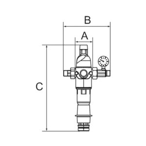 Rückspülfilter mit Druckregler, DVGW-geprüft, R 3/4