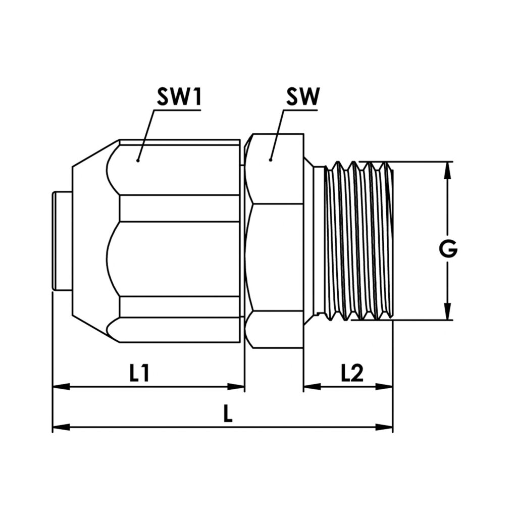 Einschraubverschraubung für PVC-Pneumatikschlauch 4x6,2, G 1/8