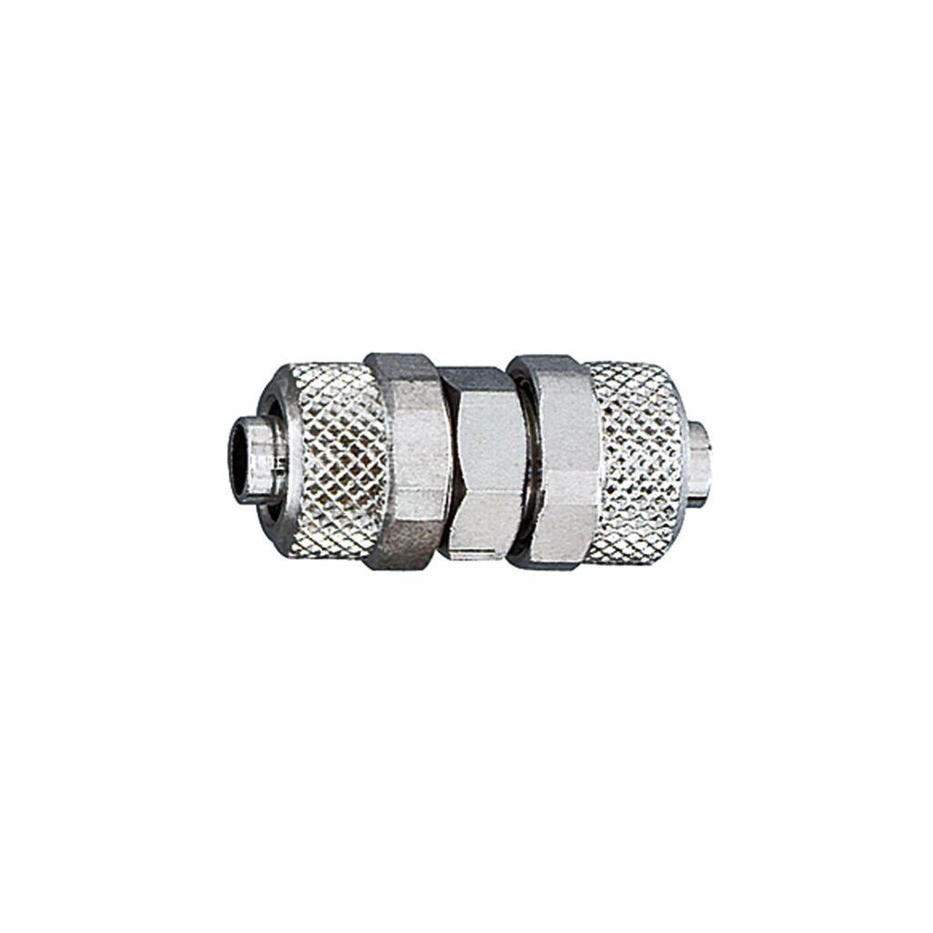 Gerade Verbinder, für Schlauch 4/2 mm, SW 10, Messing vernickelt