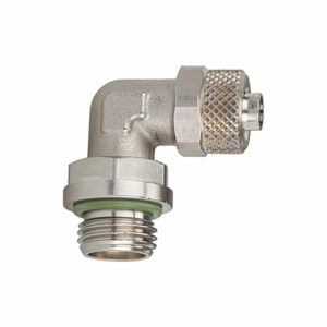 Winkel-Einschraubverschraubung, drehbar, G 1/8 a., FKM, Schl. 6/4