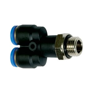 Y-Steckverschraubung »Blaue Serie«, drehbar, M5 außen, Ø 4 mm