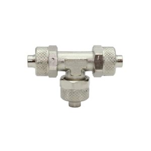 T-Verbinder, für Schlauch 4/2 mm, SW 9, Messing vernickelt
