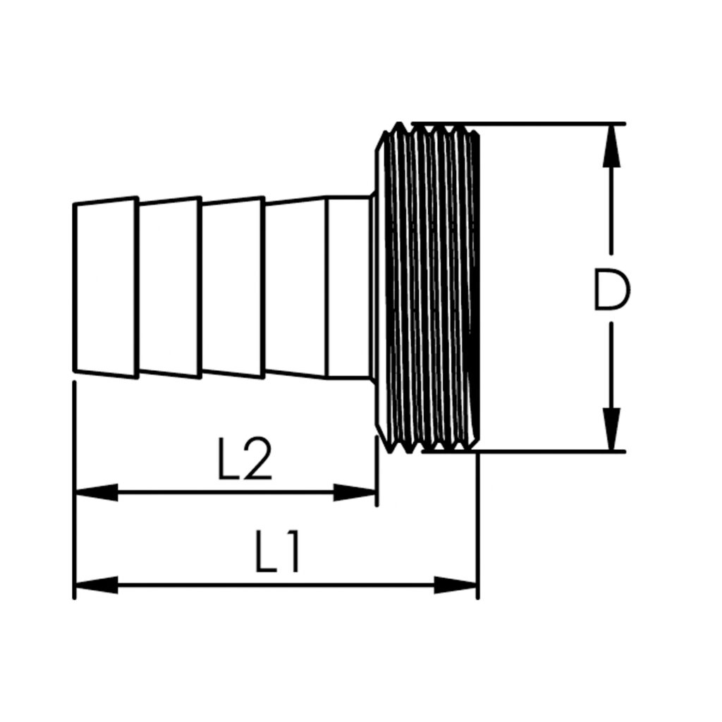 1/3 Schlauchverschr. G1/2x10 flachd. ohne Bund, leichte Ausf. MS