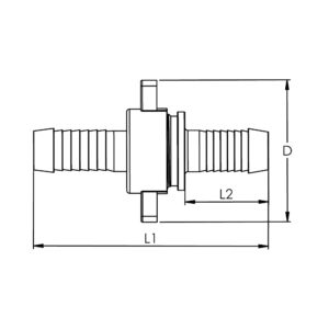 3/3 Schlauchverschr., G 3/4x13, Ü-mutter, flachd., NBR O-Ring, MS