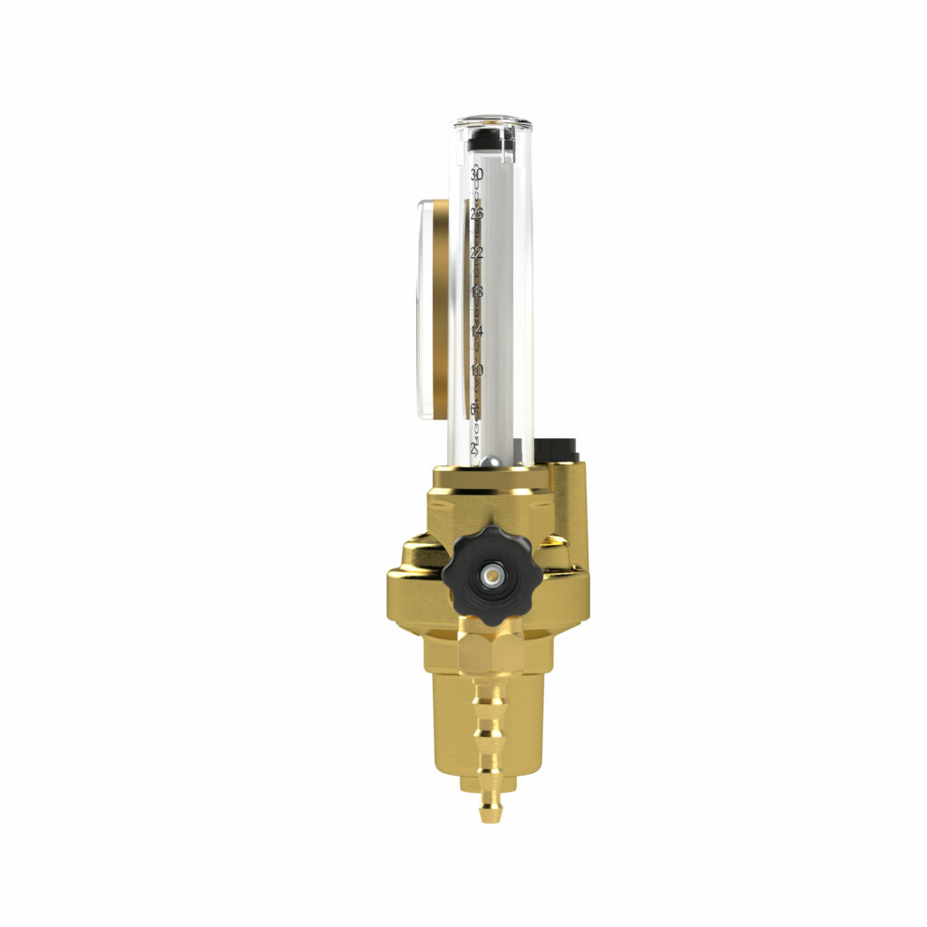 Flaschendruckminderer, 200 bar, CO2/Ar, Mengenmesser 0 - 30 l/min