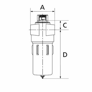 Aktivkohlefilter m. Differenzdruckmanometer, 0,003 mg/m³, G 1/4