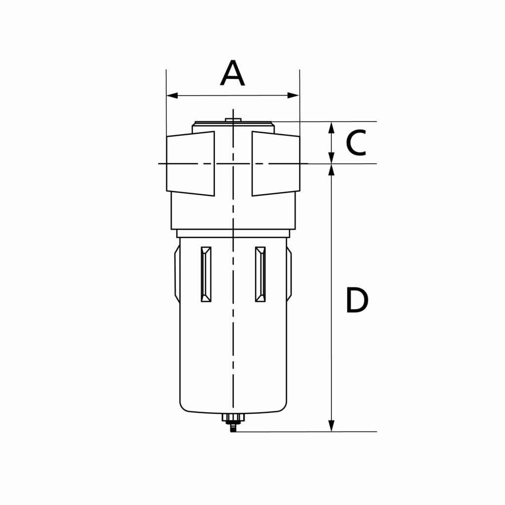 Aktivkohlefilter o. Differenzdruckmanometer, 0,003 mg/m³, G 1/4