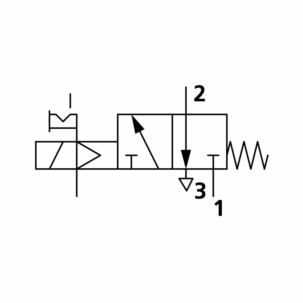 3/2-Wegeventil, elektropn., ext. Steuerl., monostabil, G 1/8, NC
