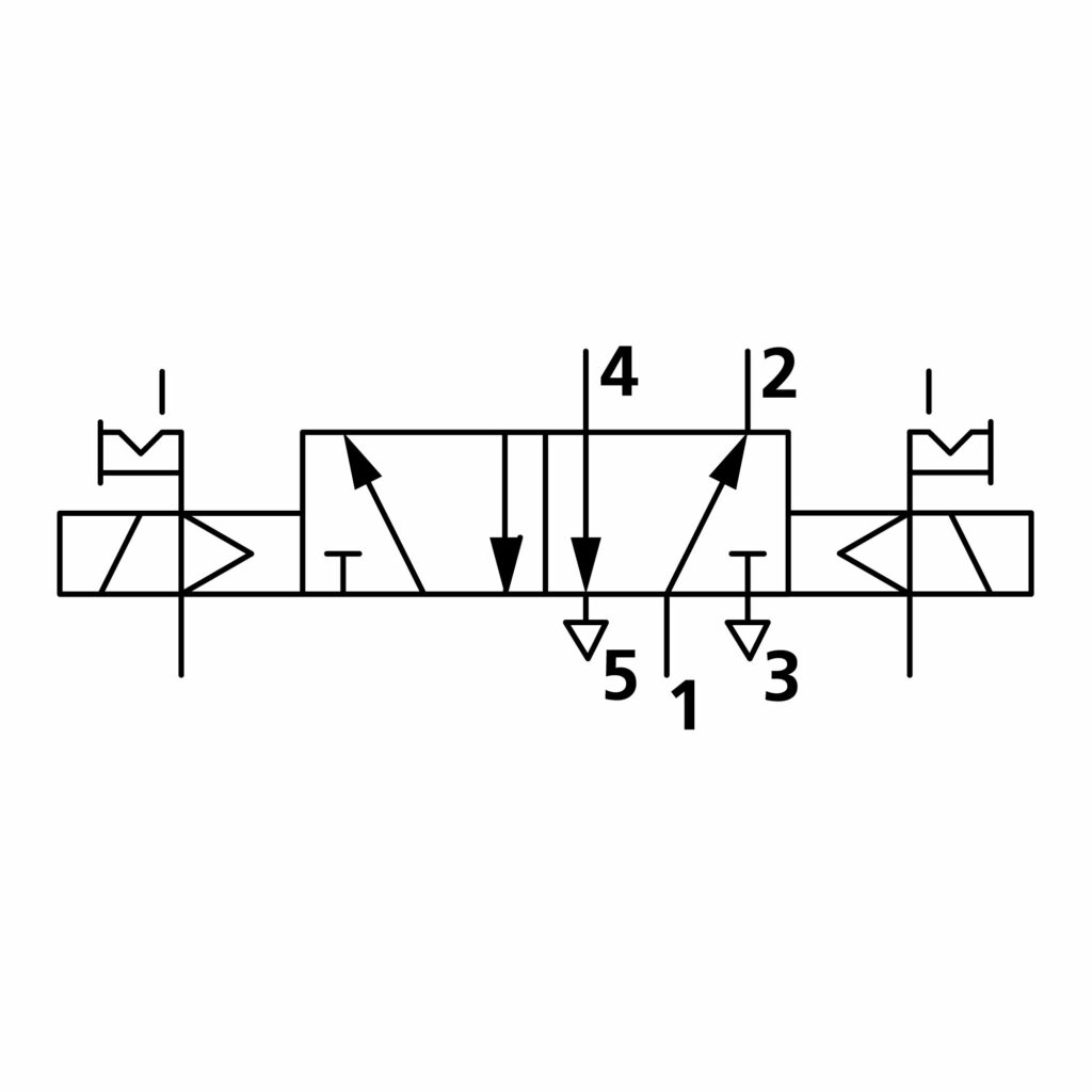 5/2-Wegeventil, elektropn., ext. Steuerluft, bistabil, G 1/8