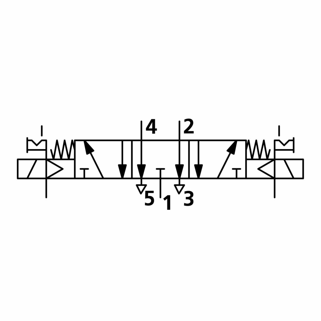 5/3-Wegeventil, elektropn., ext. Steuerl., Mitte entlüftet, G 1/8