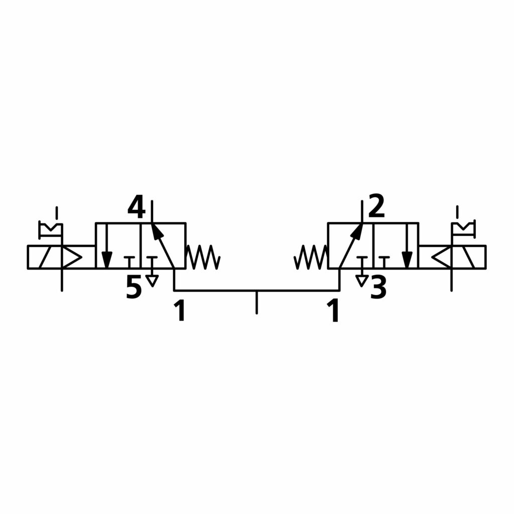 2x3/2-Wegeventil, elektropn., ext. Steuerl., mono., G 1/4, NO