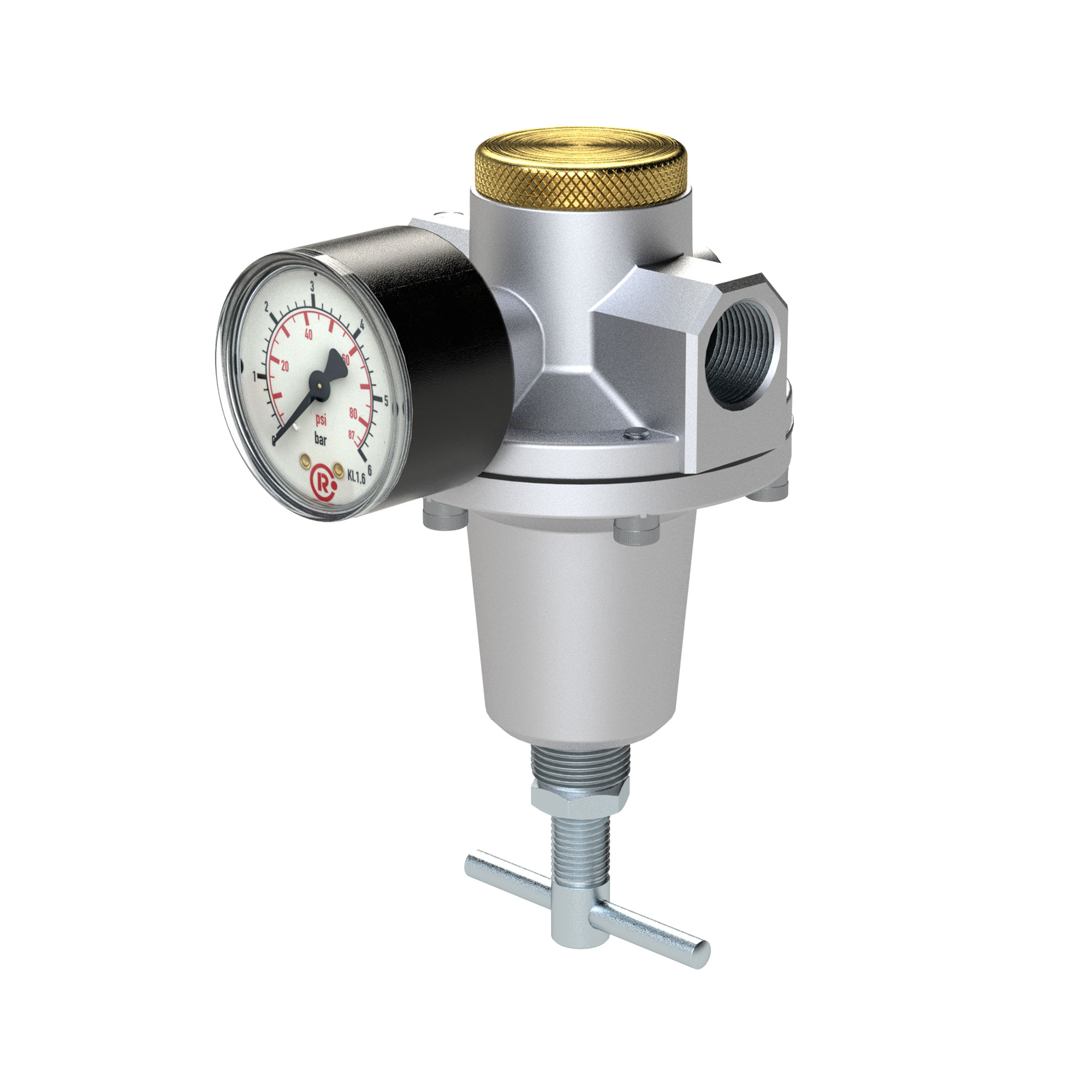 Konstant-Druckregler inkl. Manometer, BG 3, G 1/2, 0,1 - 3 bar