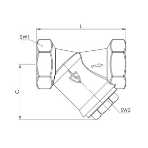 Schmutzfänger, Rotguss, G 1/4, DN 8, MW 0,25 mm
