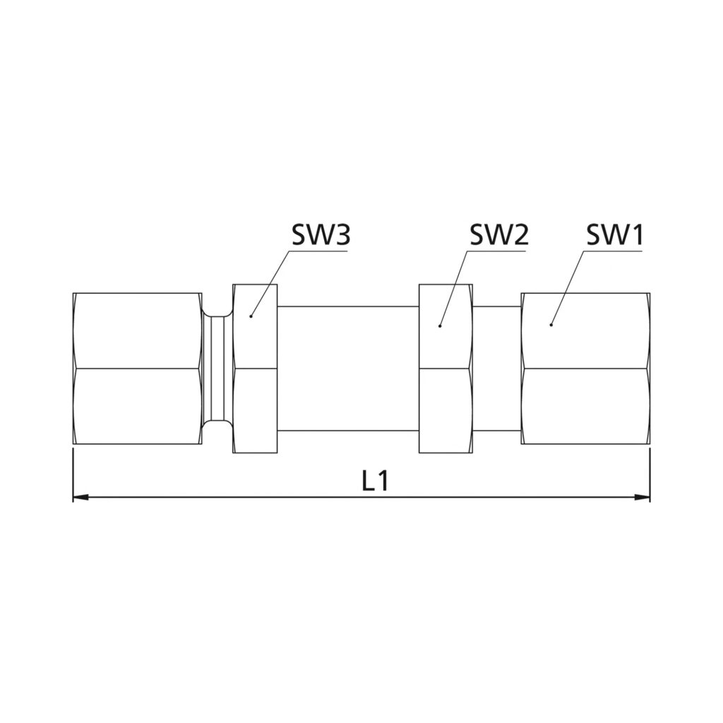 Gerade Schottverschraubung, Rohr-Außen-Ø 6 mm, Stahl verzinkt