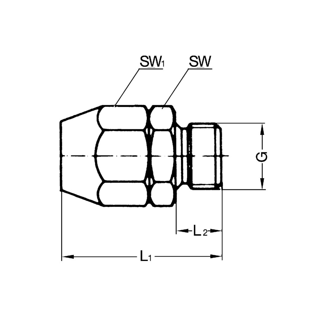 Einschraubverschraubung, Alu, für PVC-Gewebeschlauch 10x4, G 1/8