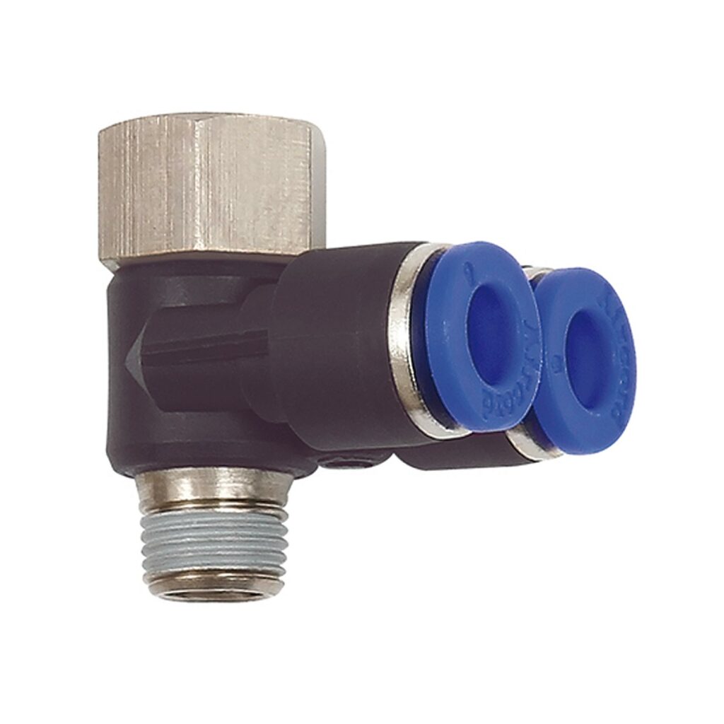 Y-Winkelsteckverschraubung »Blaue Serie«, drehbar G/R 1/8 i./a.