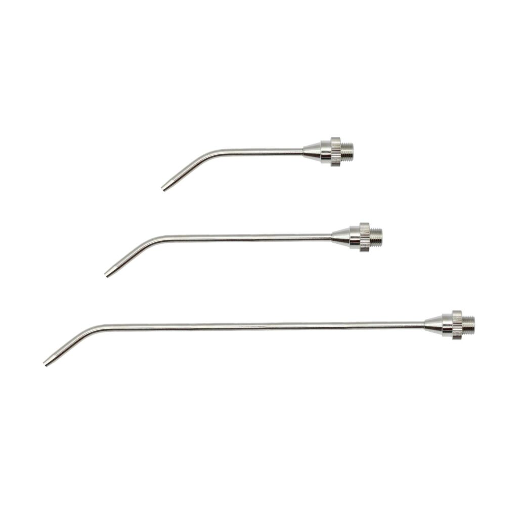 Verlängerungsdüse, Bohrung 3,0 mm, MS vern., 100 mm lang gebogen