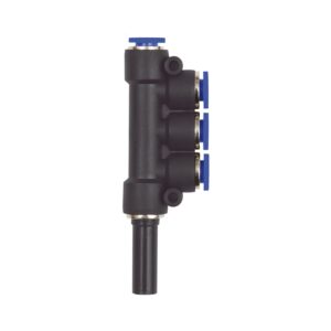 T-Mehrfachvert. 3fach, Stecknippel 6 mm »Blaue Serie« Schl.-Ø 4x4