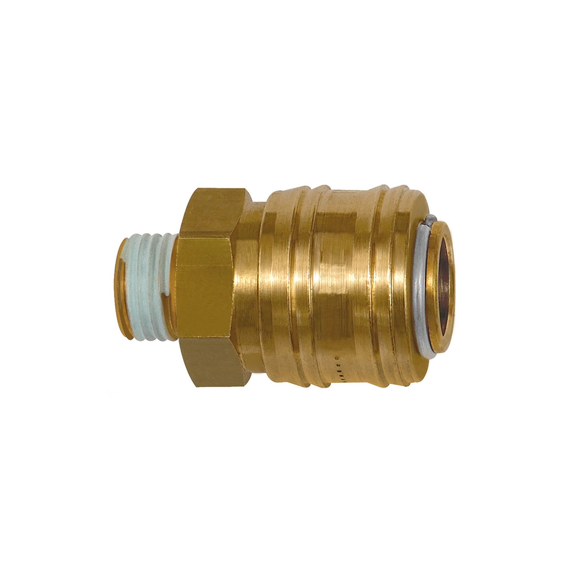 Schnellverschlusskupplung NW 7,2, MS blank, G 1/4 AG, beschichtet