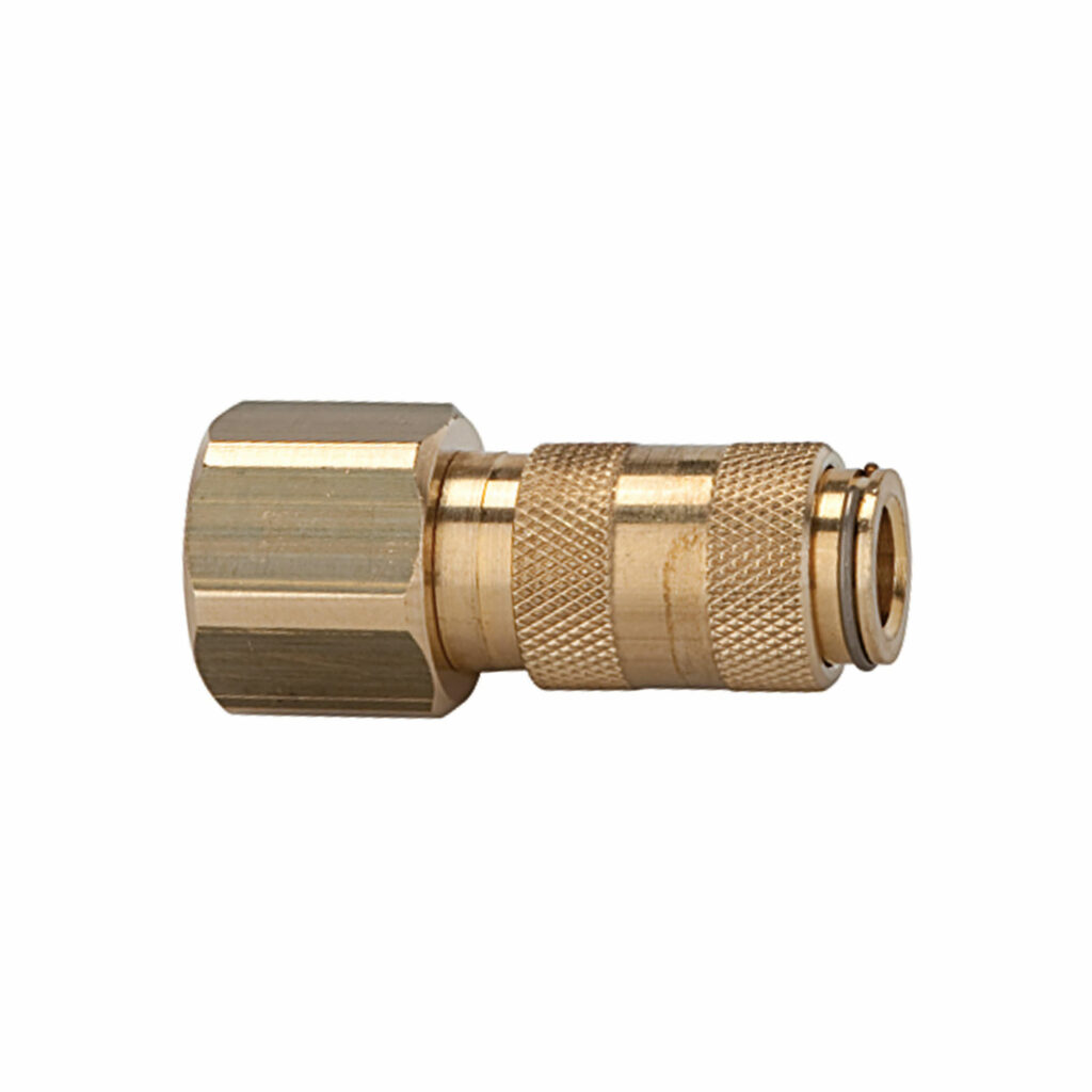 Schnellverschlusskupplung NW 2,7, Messing blank, M5 IG