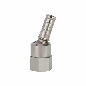 Schlauchtülle, Messing vernickelt, drehbar, G 1/4 IG LW 6