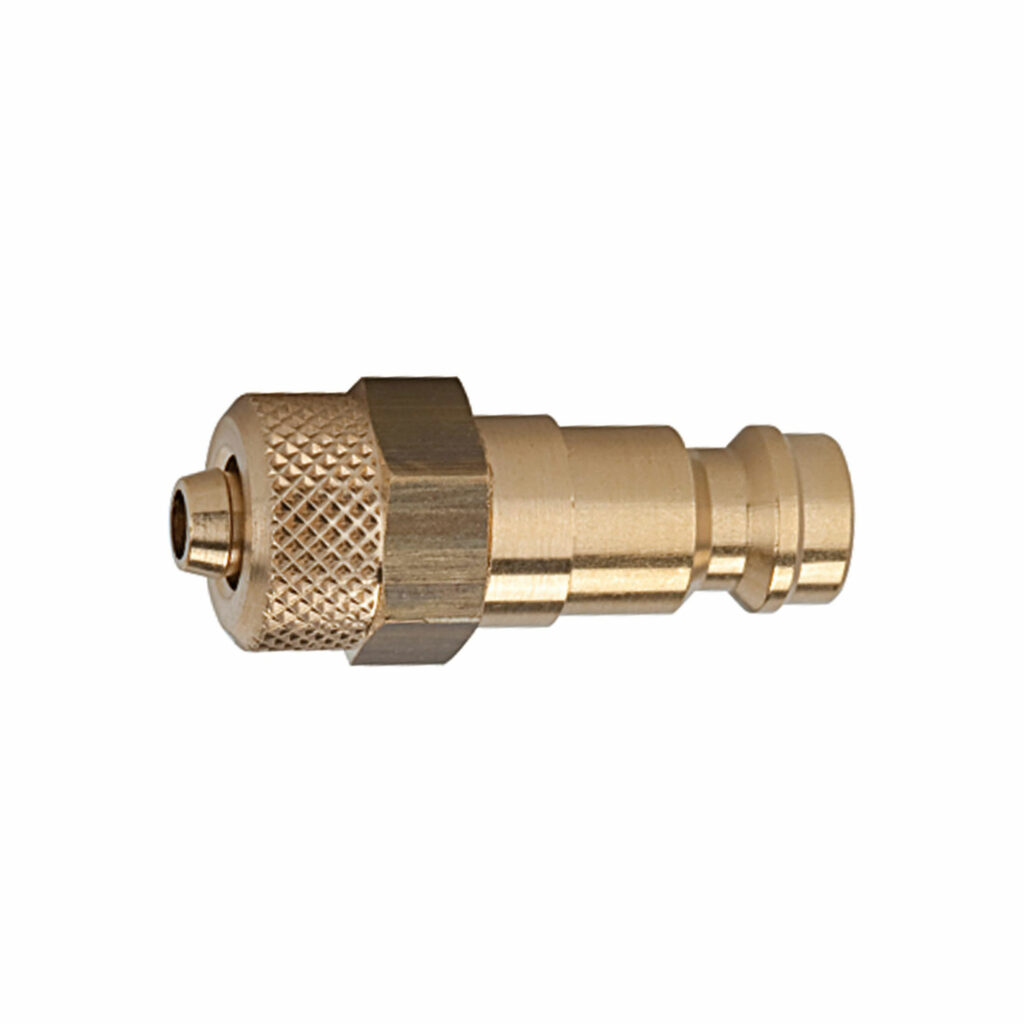 Nippel für Kupplungen NW 5, Messing blank, für Schlauch 6x4
