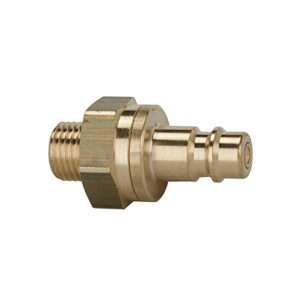 Nippel für Kuppl. NW 7,2,-7,8, beids. absper., MS blank, G 1/8 AG
