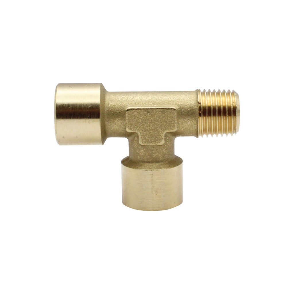 T-Stück, innen/innen/außen, G/R 1/8, SW 10, Messing blank