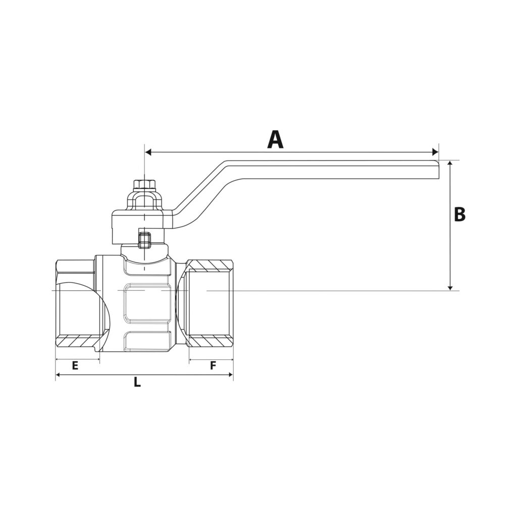 Kugelhahn Standardausführung, Handhebel, IG/IG, MS vern., G 1/4