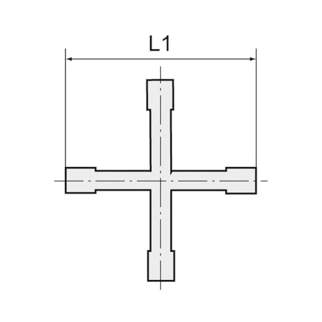 Kreuzverbindungsstutzen, für Schlauch LW 4 mm, POM