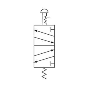 5/2-Wegeventil, manuell »M5«, Pilztaster, Notrastung, G 1/8