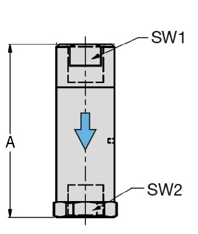 Inline-Druckregler, 2 x IG, mit Sekundärentlüftung, G 1/4, 2 bar