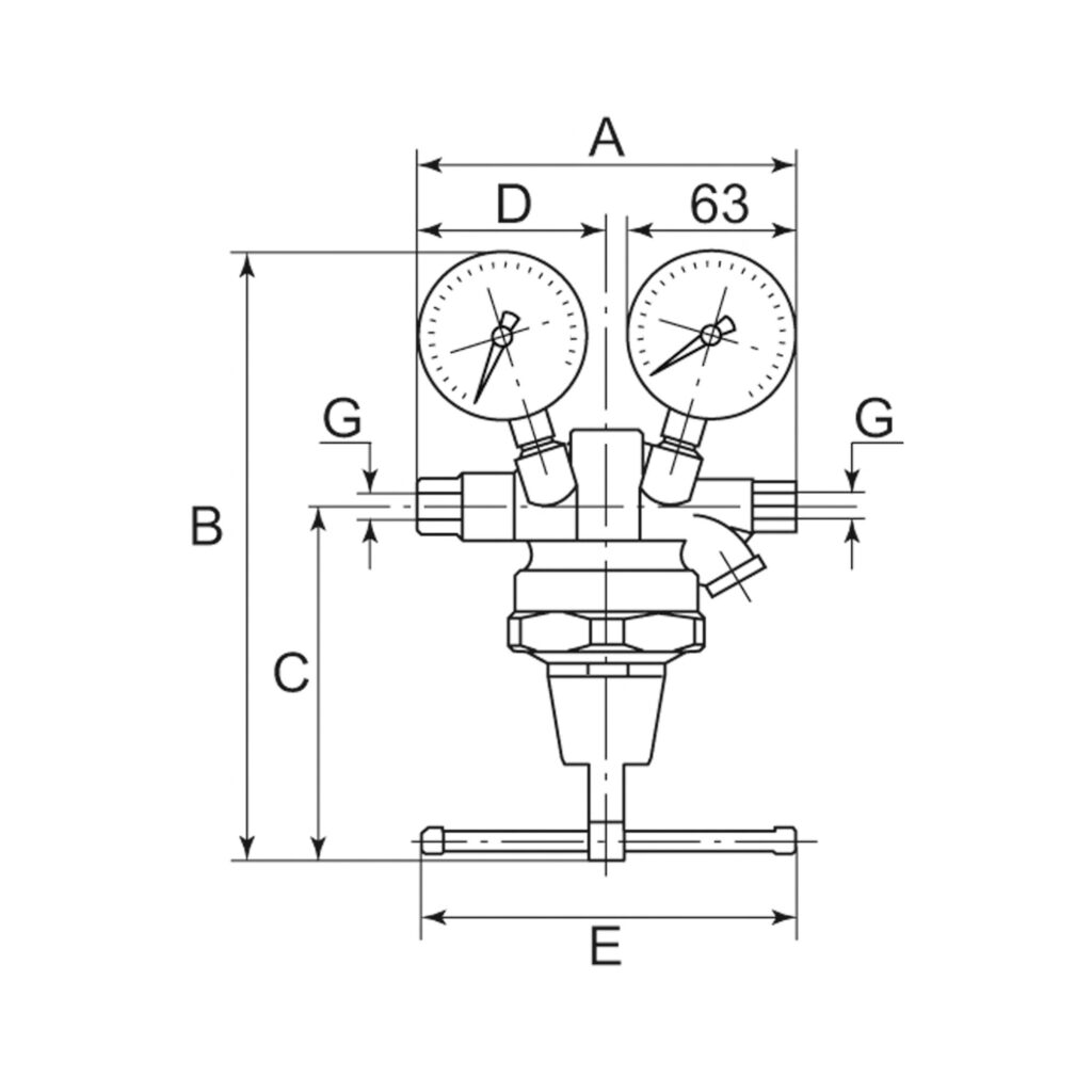 Leitungsdruckregler 200 bar, inkl. Mano, G 1/4 IG, 1 - 50 bar