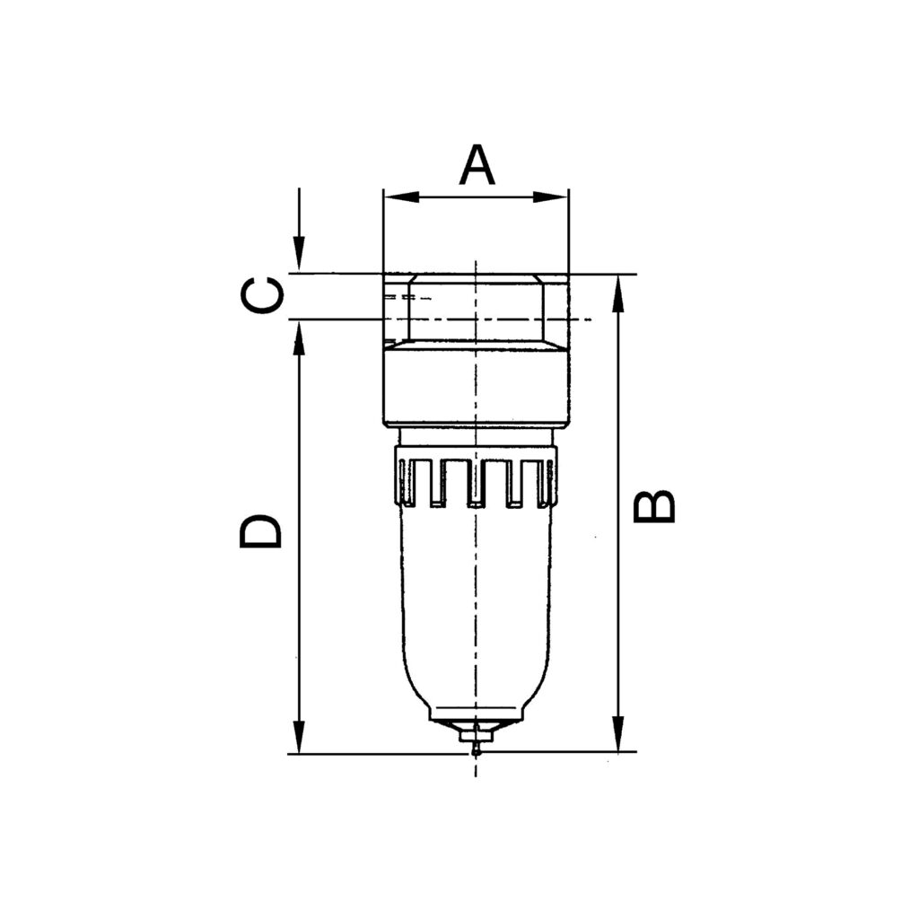 Filter »Standard-mini«, Polycarbonatbehälter, 8 µm, BG 0, G 1/8