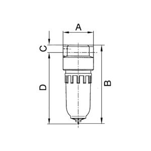 Filter »Standard-mini«, Polycarbonatbehälter, 8 µm, BG 0, G 1/8